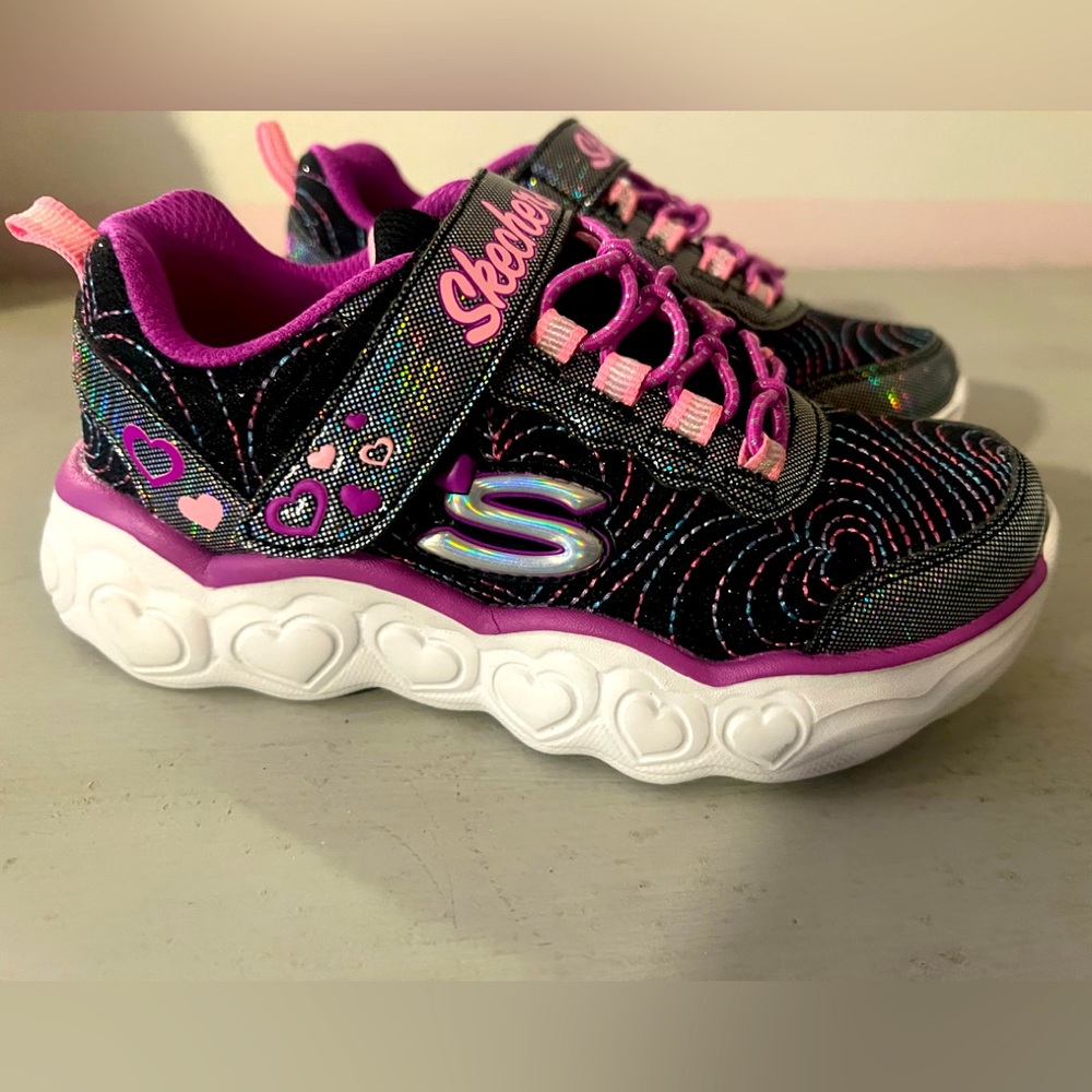 Black Pink Skechers Memory Foam Sneakers